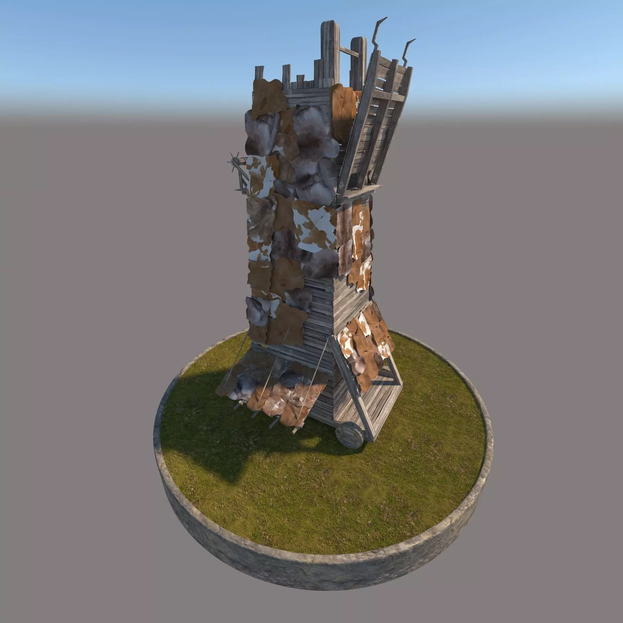 Medieval Siege Tower 3D model_0