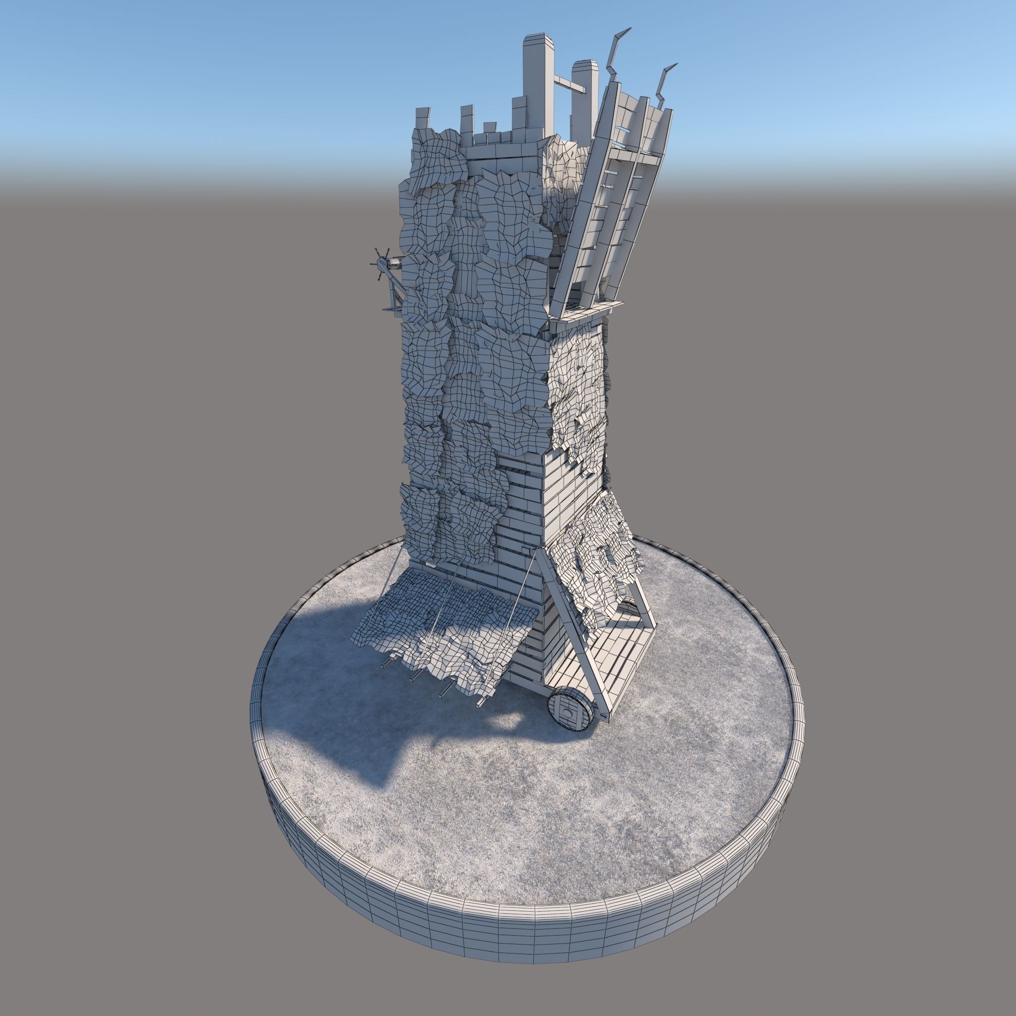Medieval Siege Tower 3D model_1