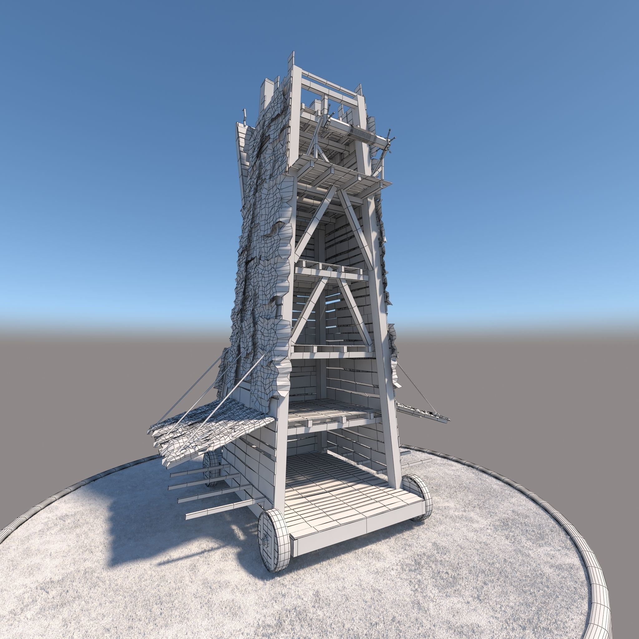 Medieval Siege Tower 3D model_5