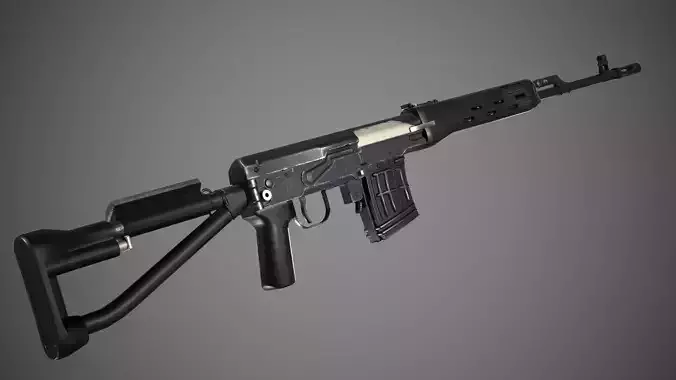 SVD-S sniper Low-poly 3D model