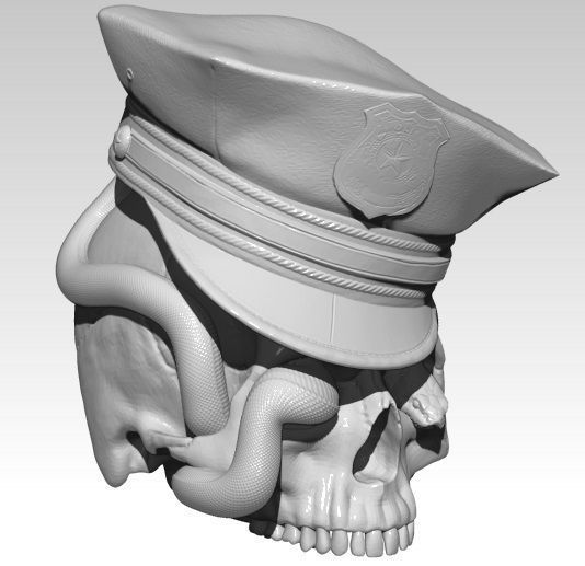 Realistic Police Snake  3D print model_1