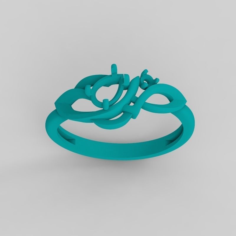 Design Women ring with gems 3dm stl 3D print model 3D print model_22