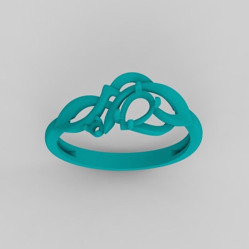 Design Women ring with gems 3dm stl 3D print model 3D print model_21