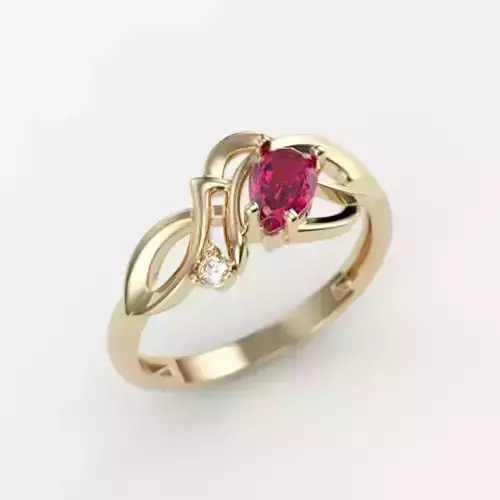 Design Women ring with gems 3dm stl 3D print model 3D print model