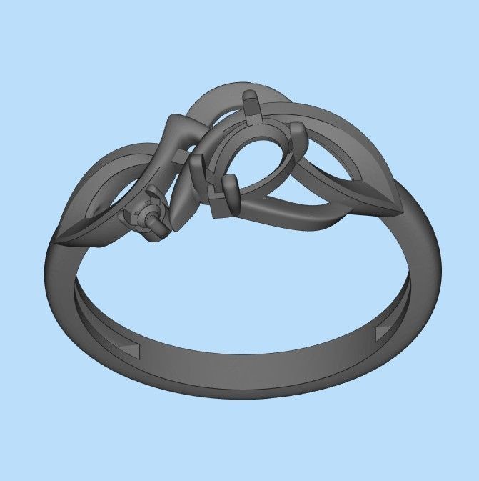 Design Women ring with gems 3dm stl 3D print model 3D print model_33