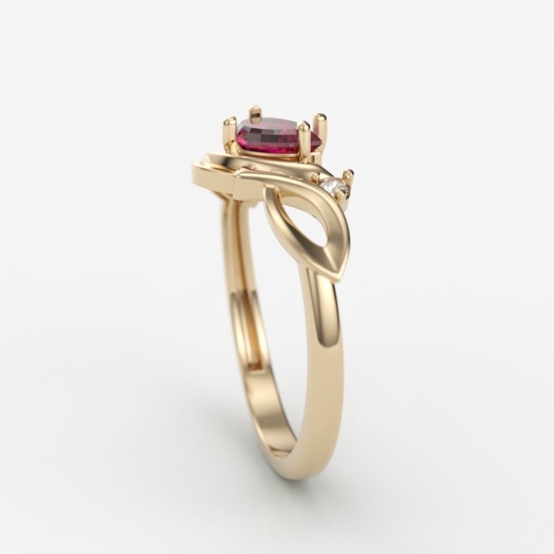 Design Women ring with gems 3dm stl 3D print model 3D print model_11