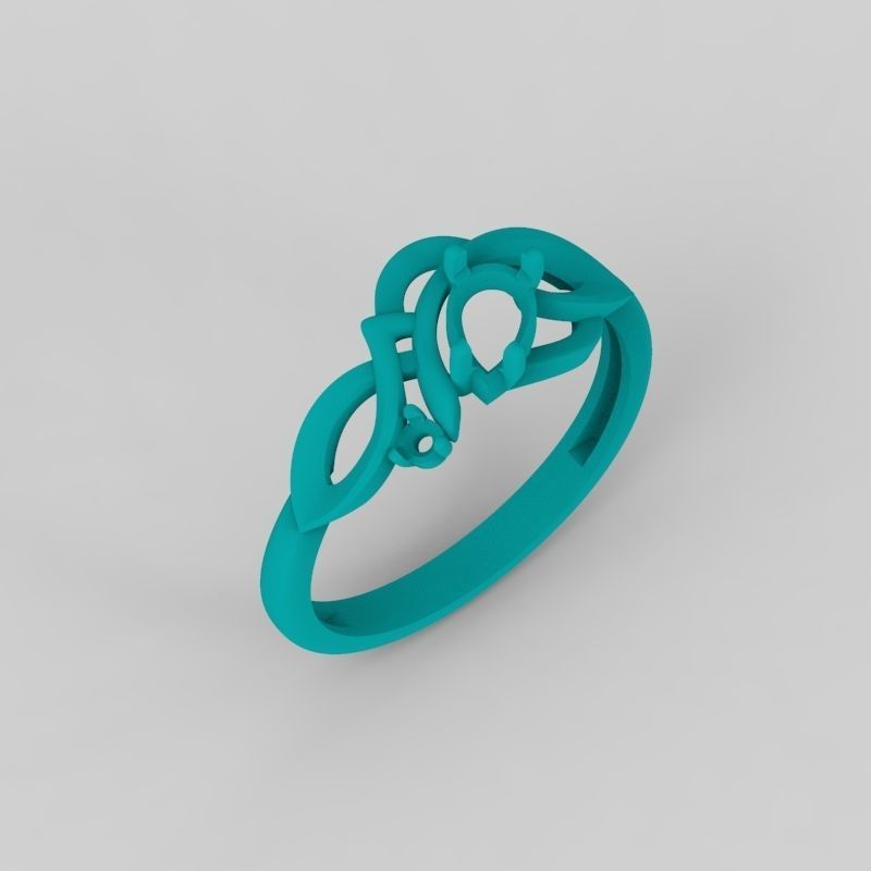 Design Women ring with gems 3dm stl 3D print model 3D print model_18