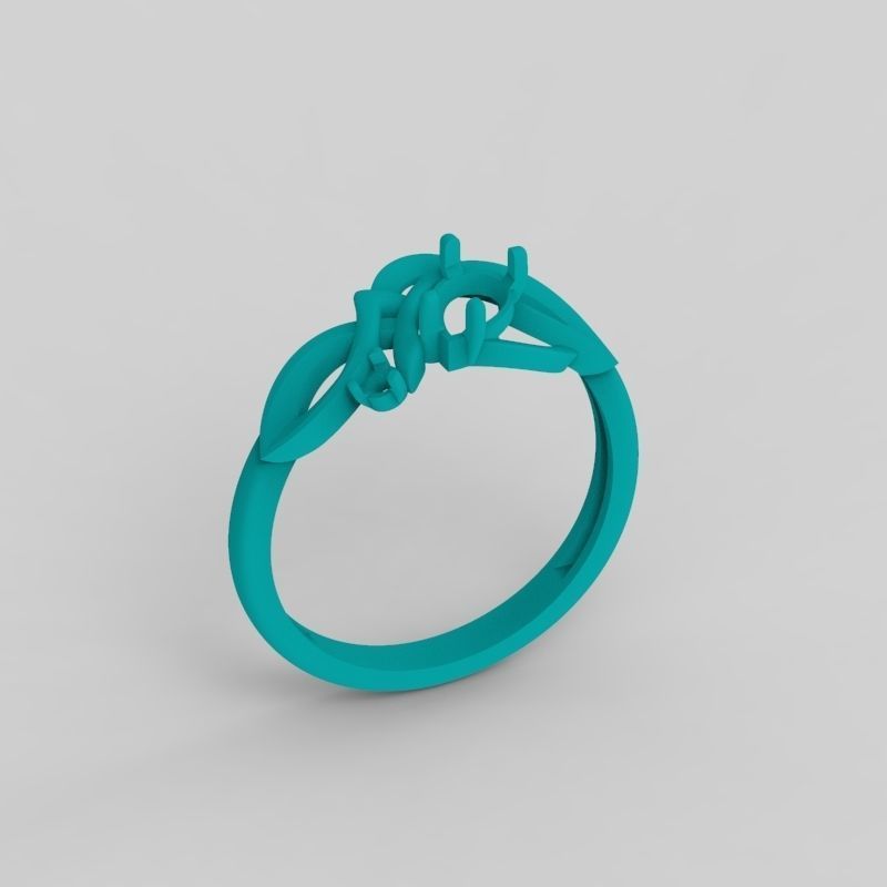 Design Women ring with gems 3dm stl 3D print model 3D print model_20