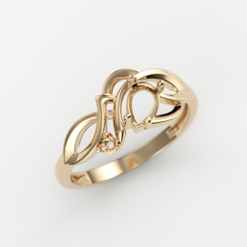 Design Women ring with gems 3dm stl 3D print model 3D print model_15