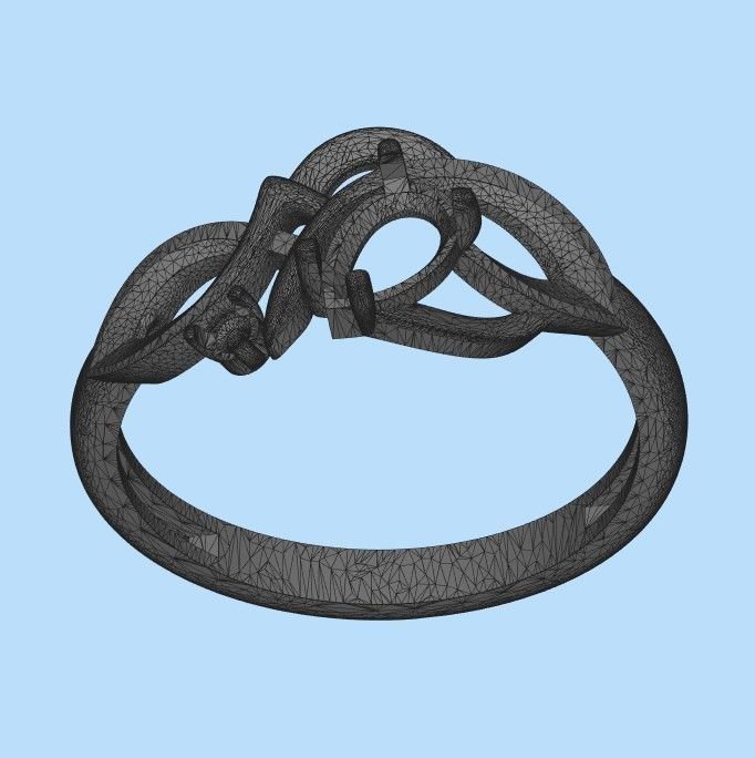 Design Women ring with gems 3dm stl 3D print model 3D print model_34