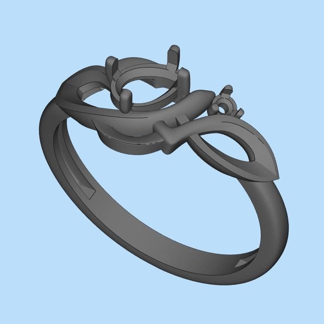 Design Women ring with gems 3dm stl 3D print model 3D print model_32