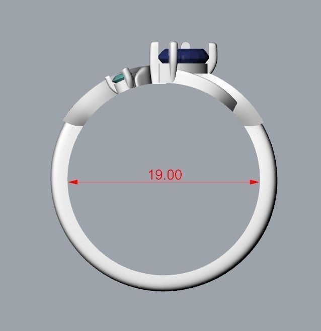 Design Women ring with gems 3dm stl 3D print model 3D print model_24