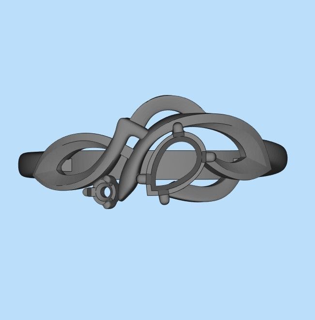 Design Women ring with gems 3dm stl 3D print model 3D print model_36