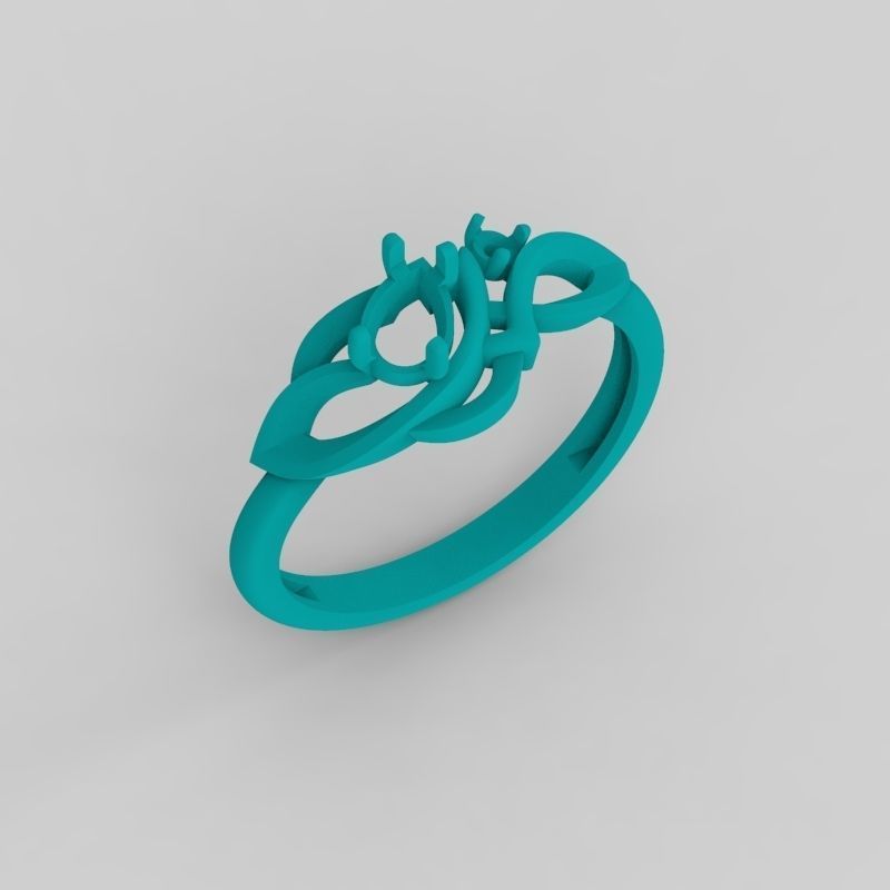 Design Women ring with gems 3dm stl 3D print model 3D print model_16