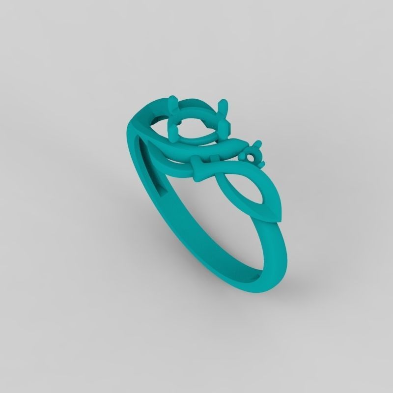 Design Women ring with gems 3dm stl 3D print model 3D print model_19