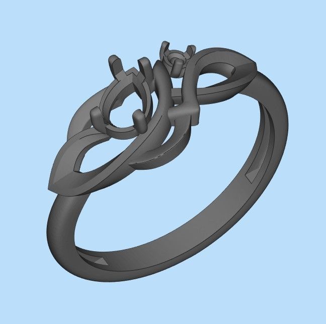 Design Women ring with gems 3dm stl 3D print model 3D print model_31