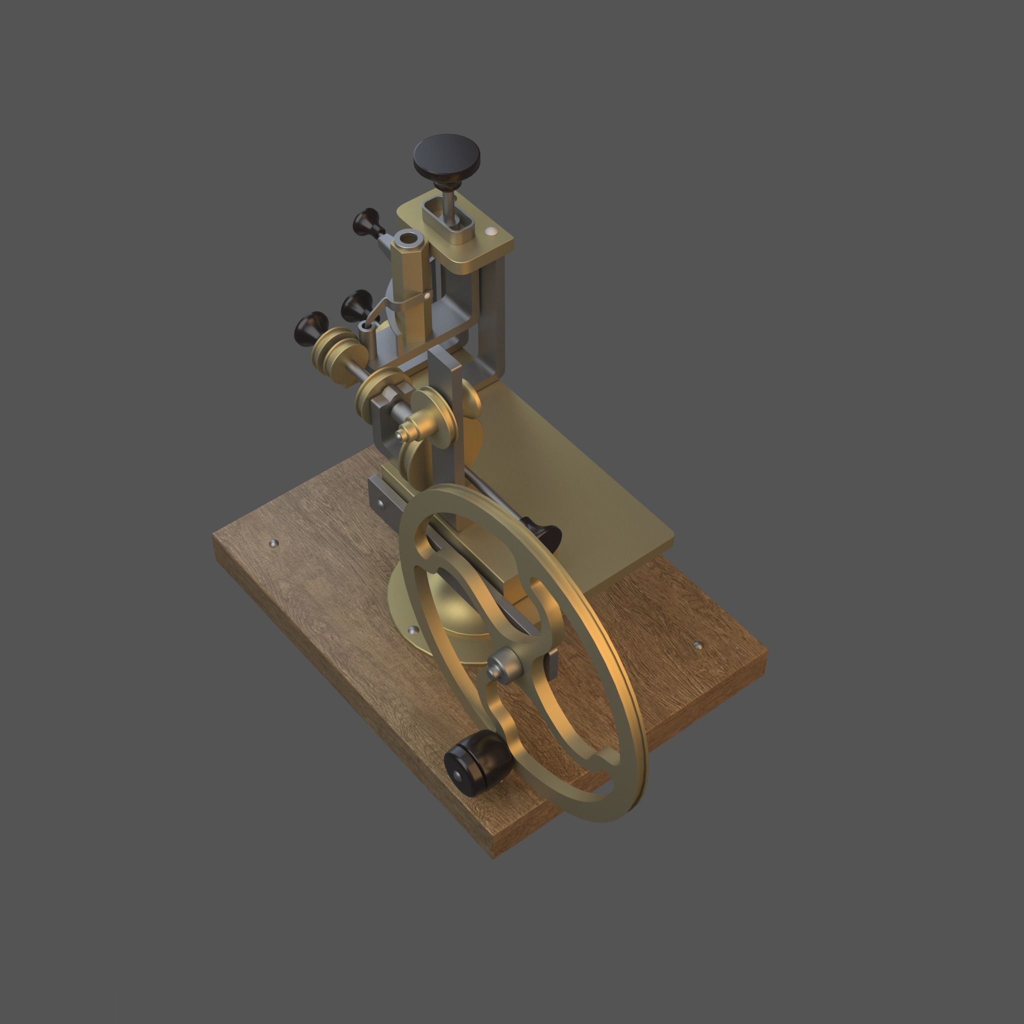 Mechanism steam engine 3D model_9