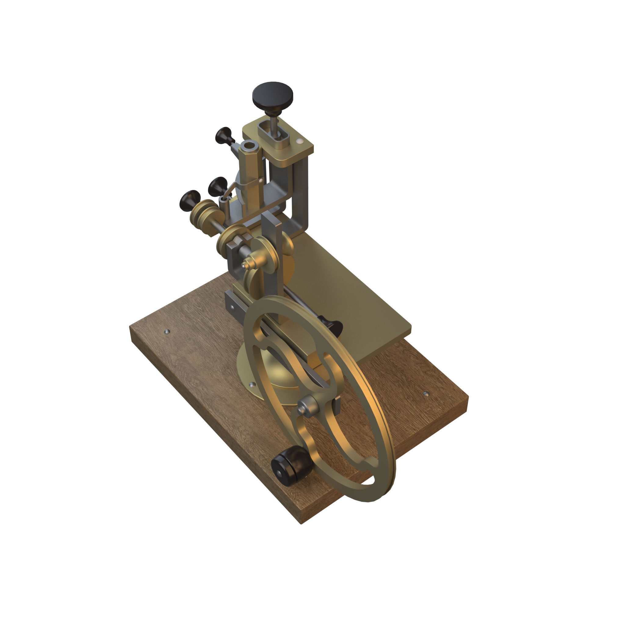 Mechanism steam engine 3D model_3