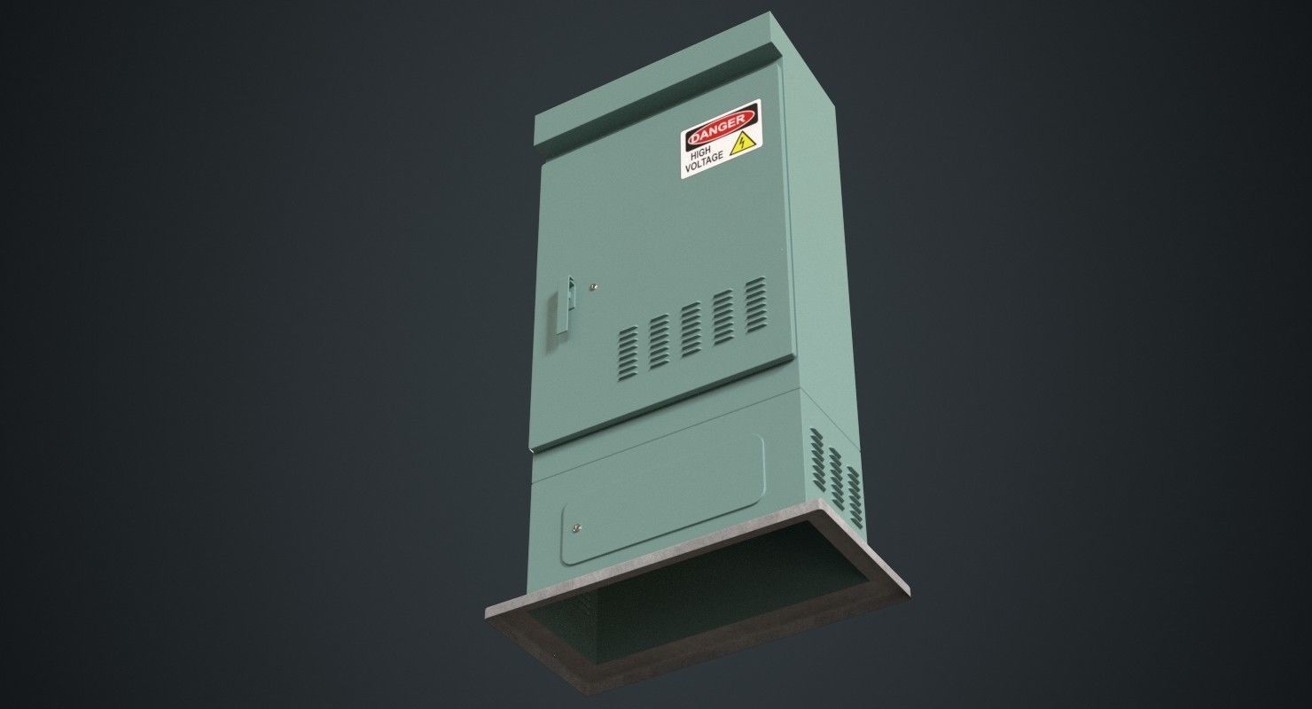 Electrical Enclosure 2A Low-poly 3D model_4