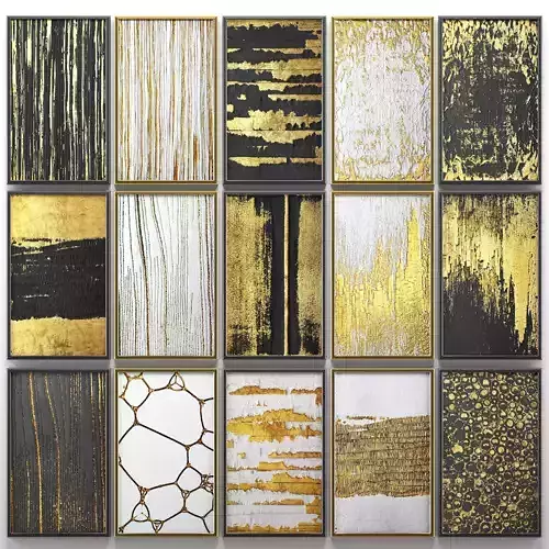 Collection of paintings with gold for walls 6