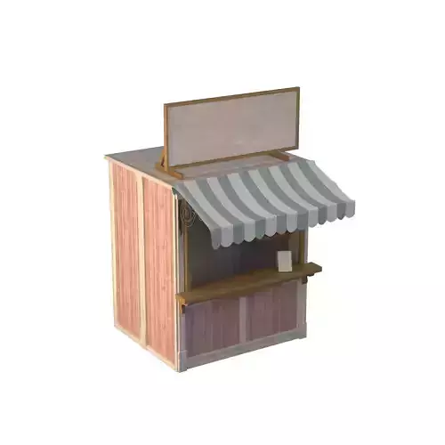 Wooden Stall Kiosk  3D model