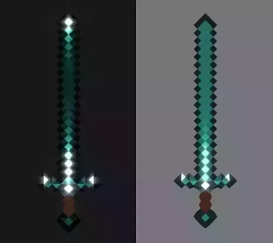 Diamond Long Sword Low-poly 3D model