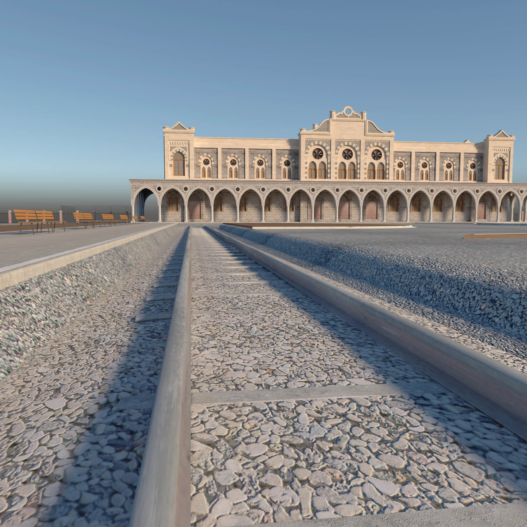 Old Train Station 3D model_3
