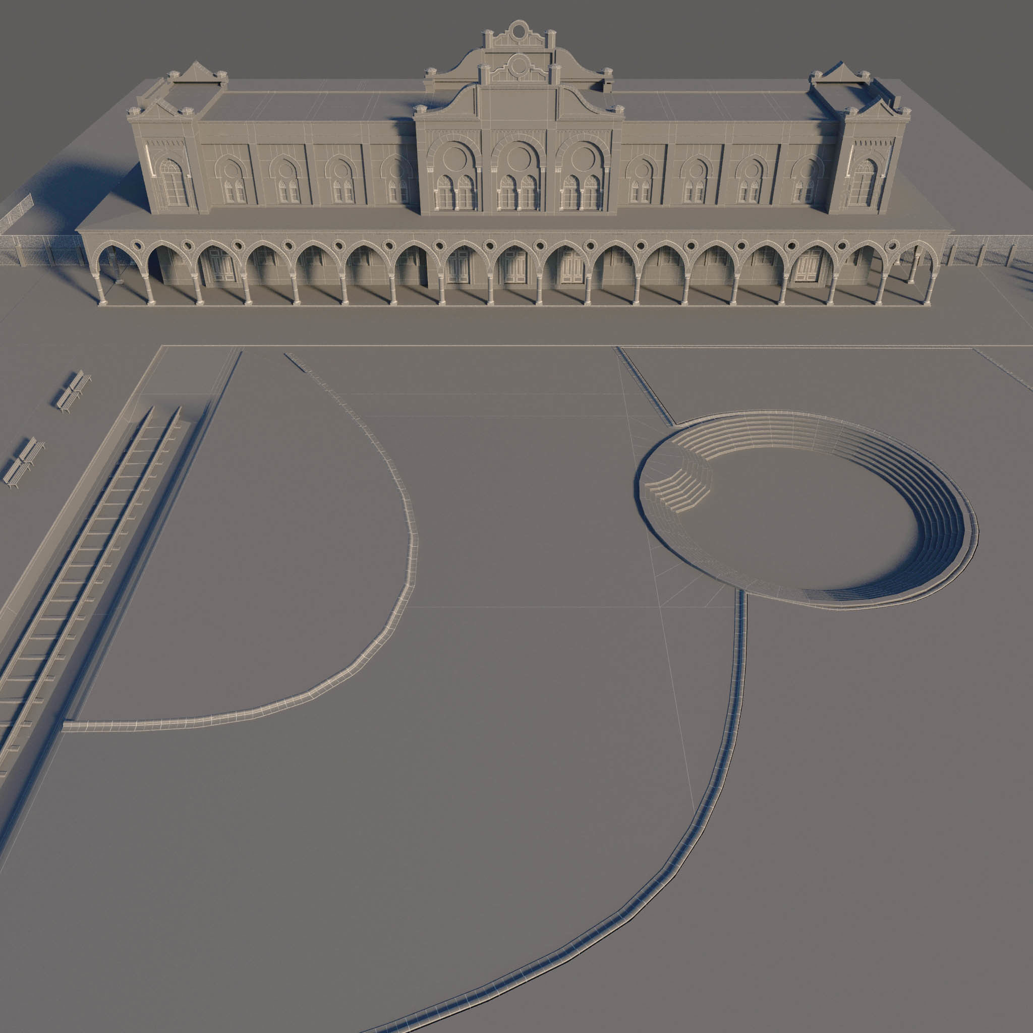 Old Train Station 3D model_17