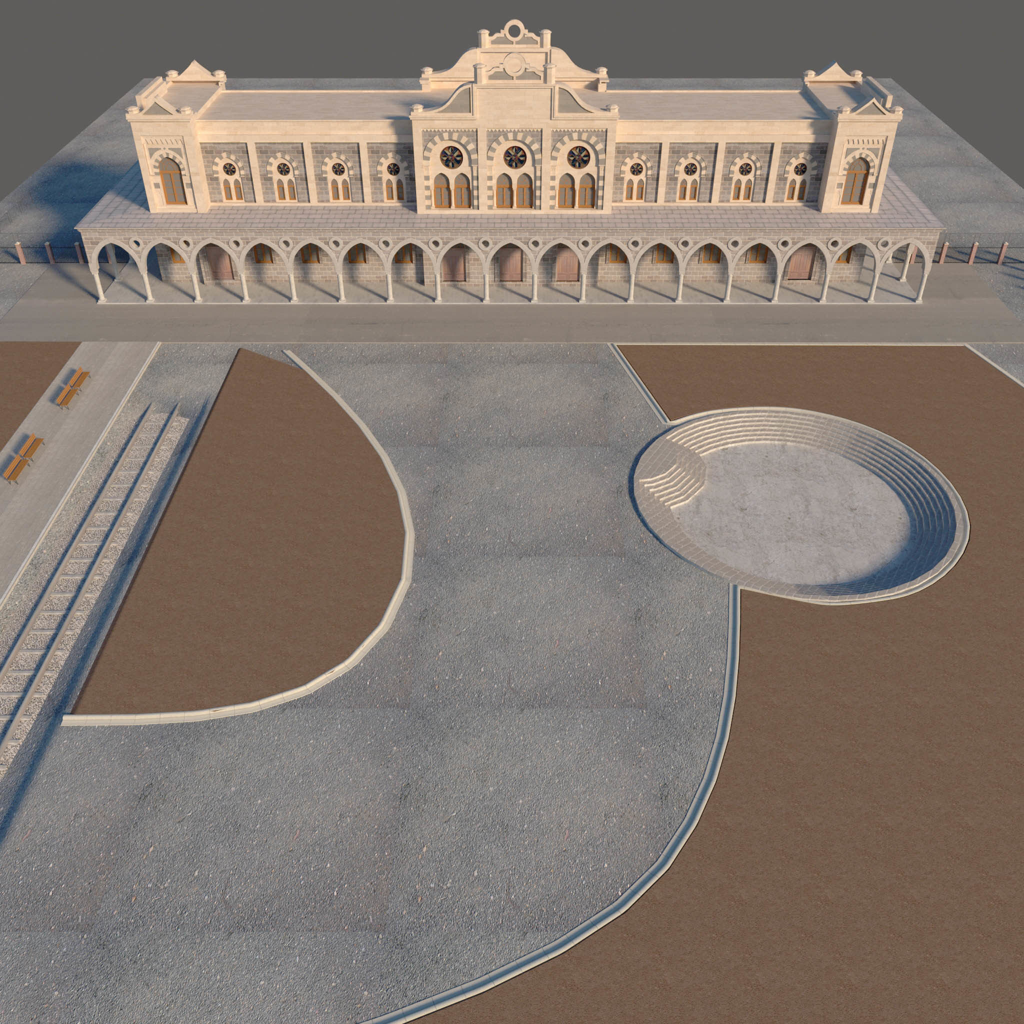 Old Train Station 3D model_6