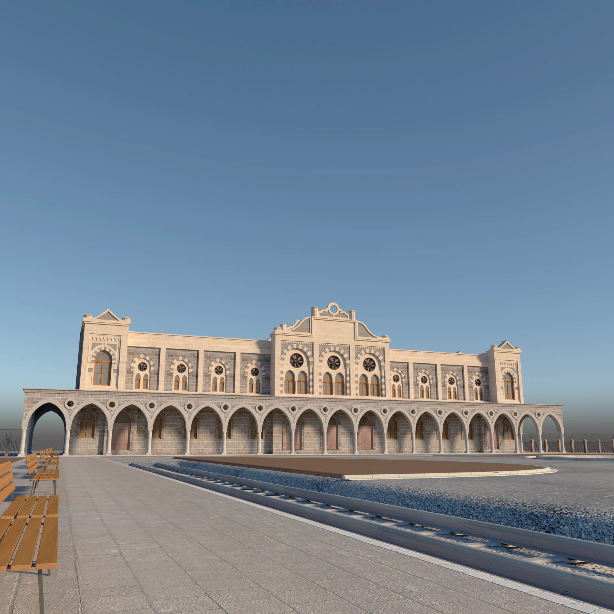 Old Train Station 3D model_1