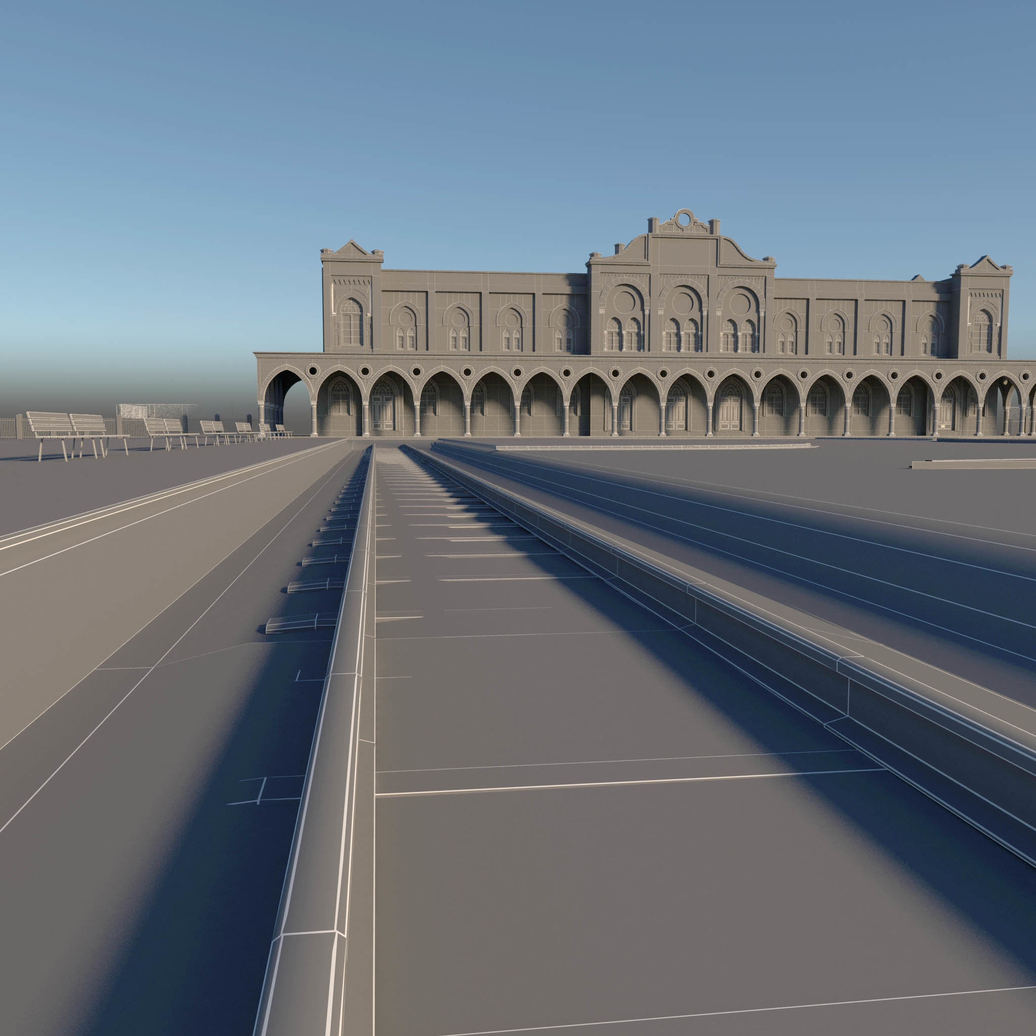 Old Train Station 3D model_14