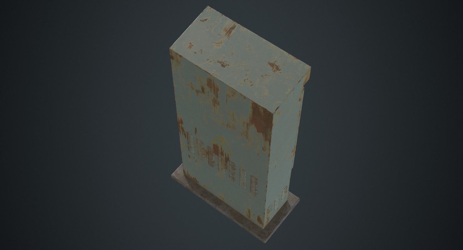 Electrical Enclosure 2B Low-poly 3D model_2