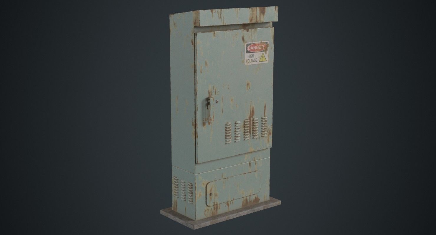 Electrical Enclosure 2B Low-poly 3D model_1