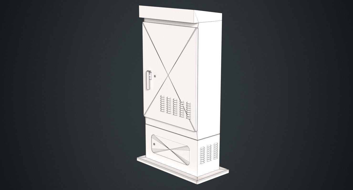 Electrical Enclosure 2B Low-poly 3D model_5