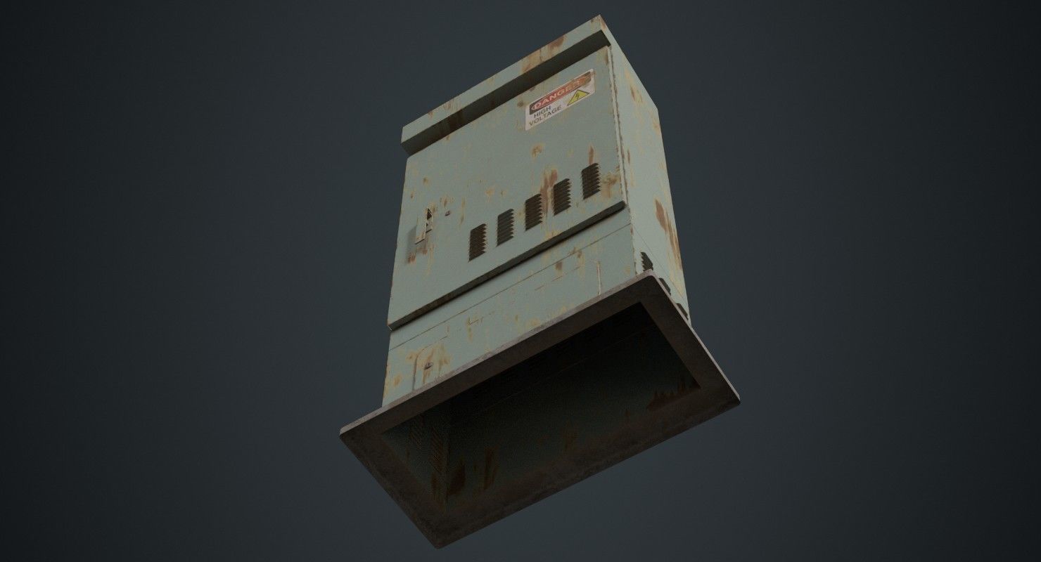 Electrical Enclosure 2B Low-poly 3D model_4