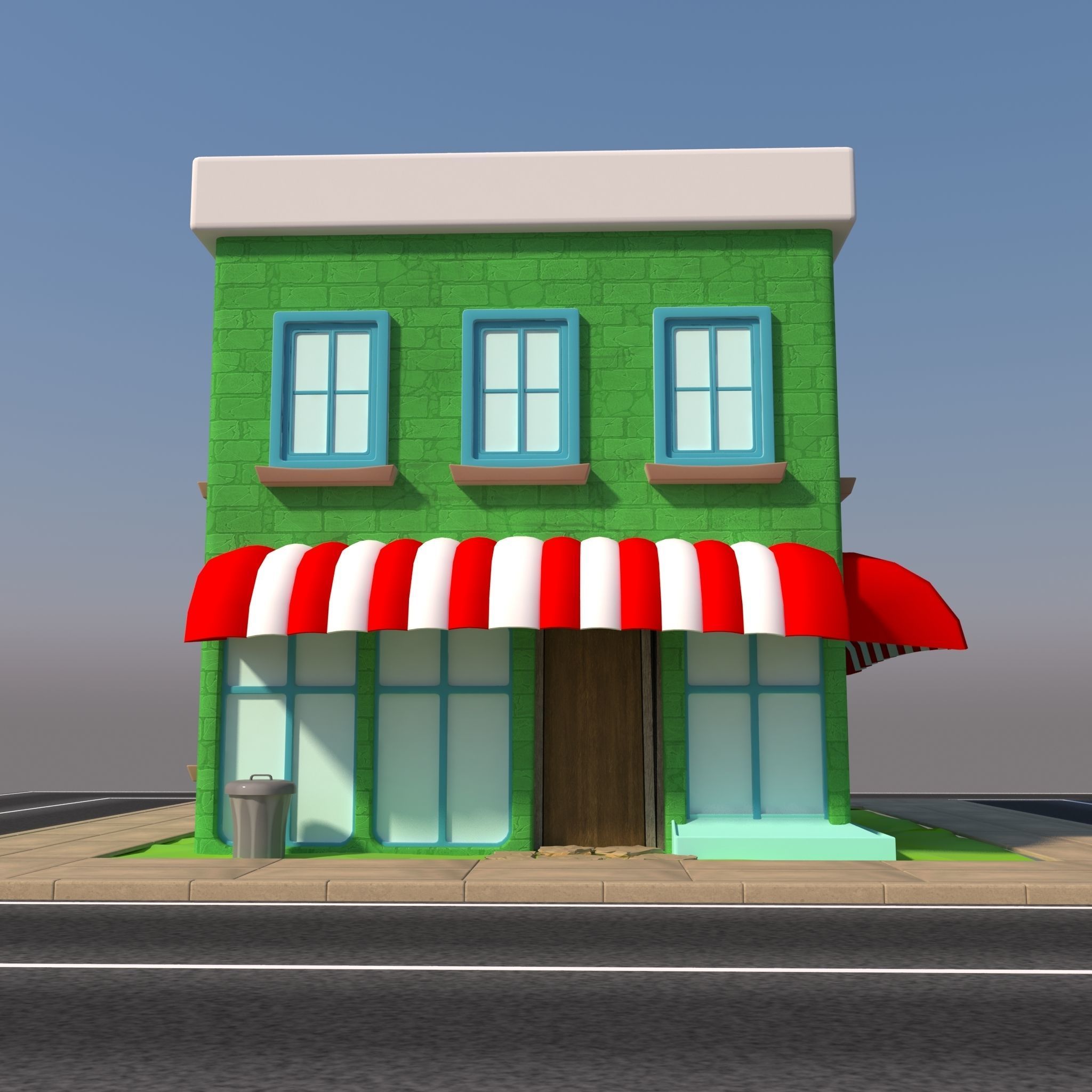Cartoon House 3D model_5