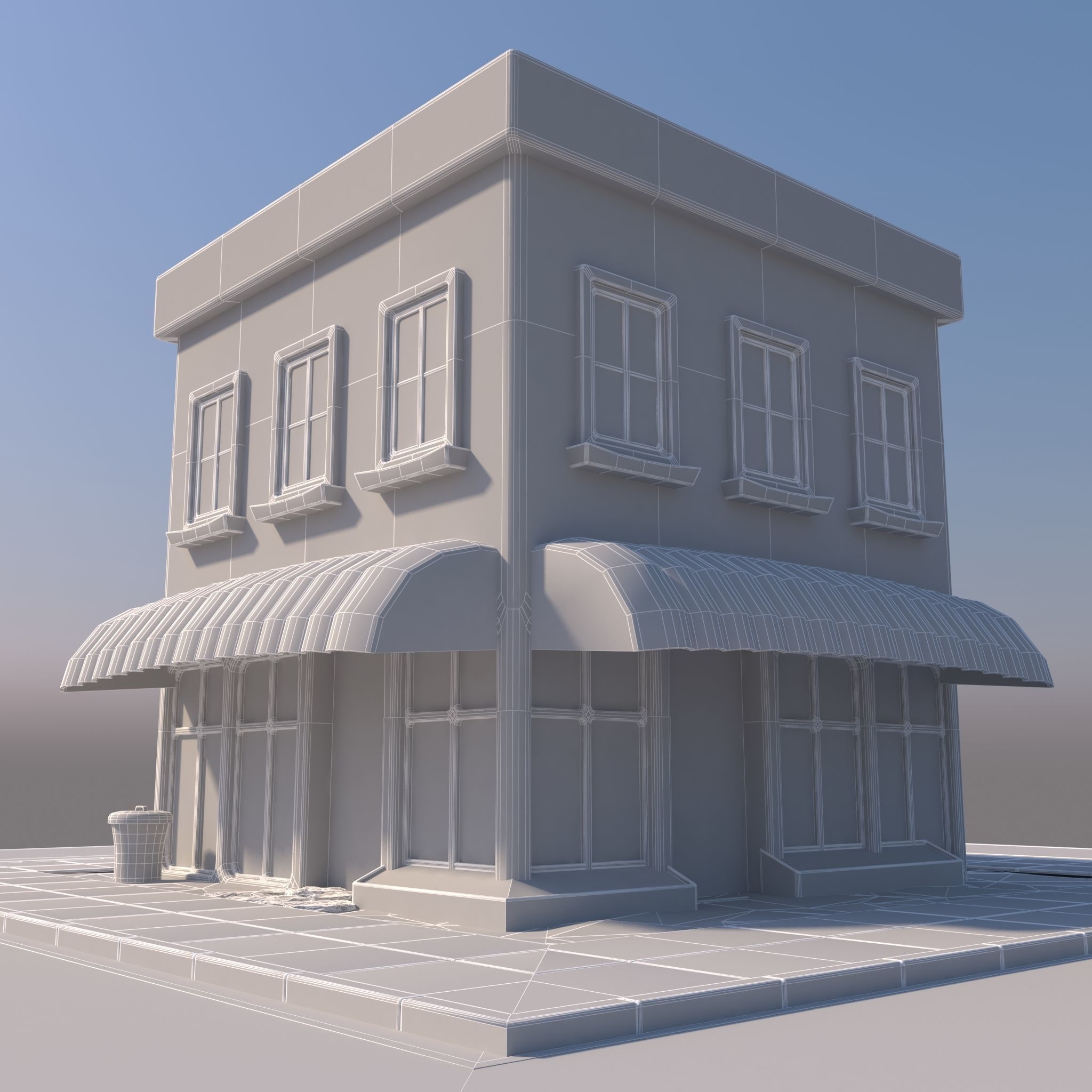 Cartoon House 3D model_7