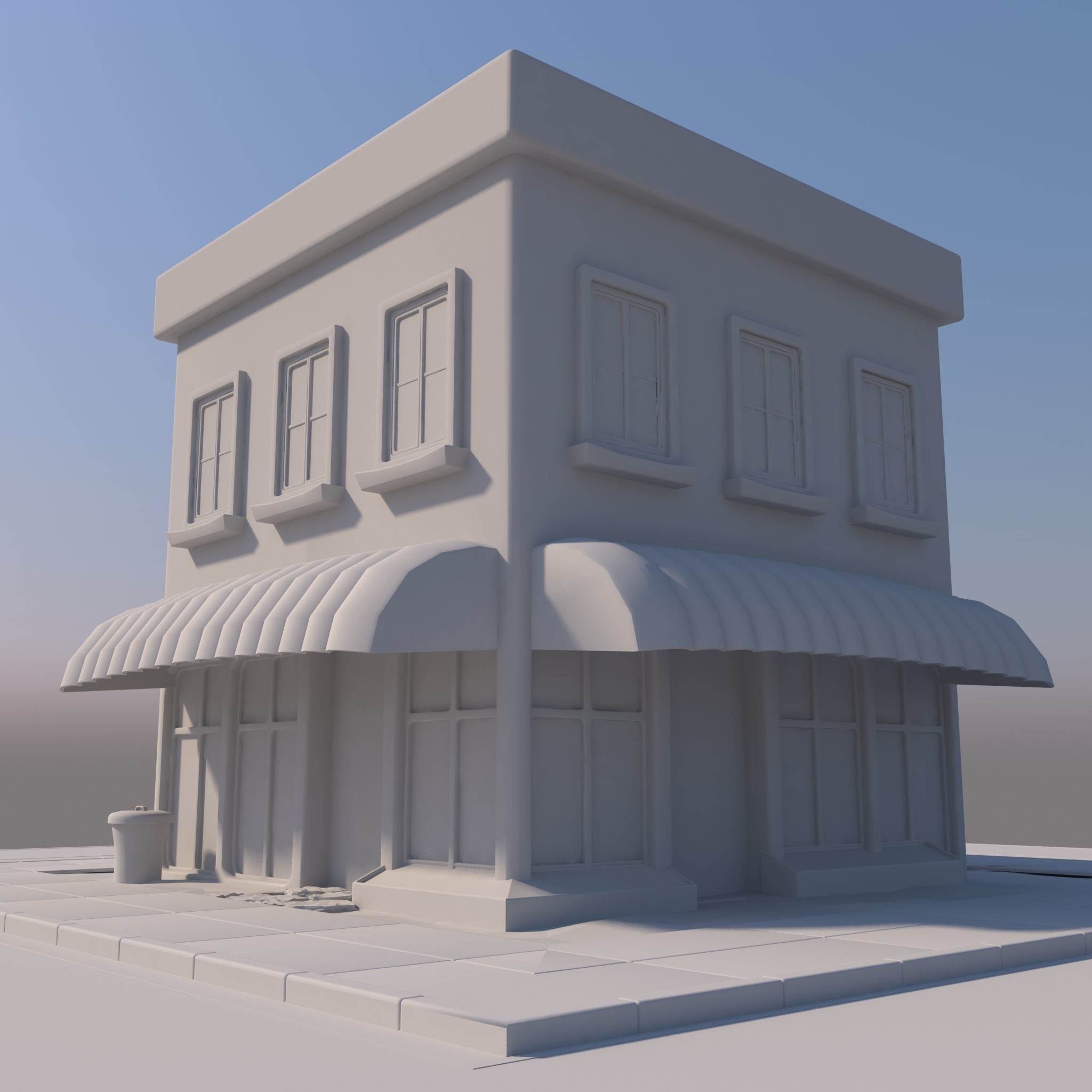 Cartoon House 3D model_6