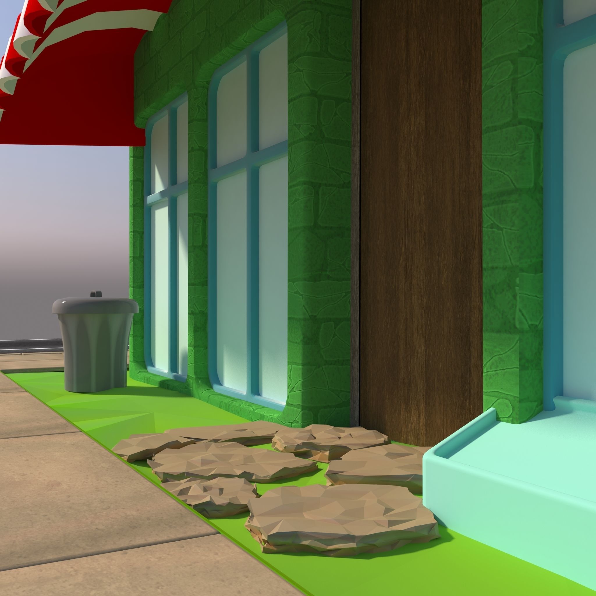 Cartoon House 3D model_3