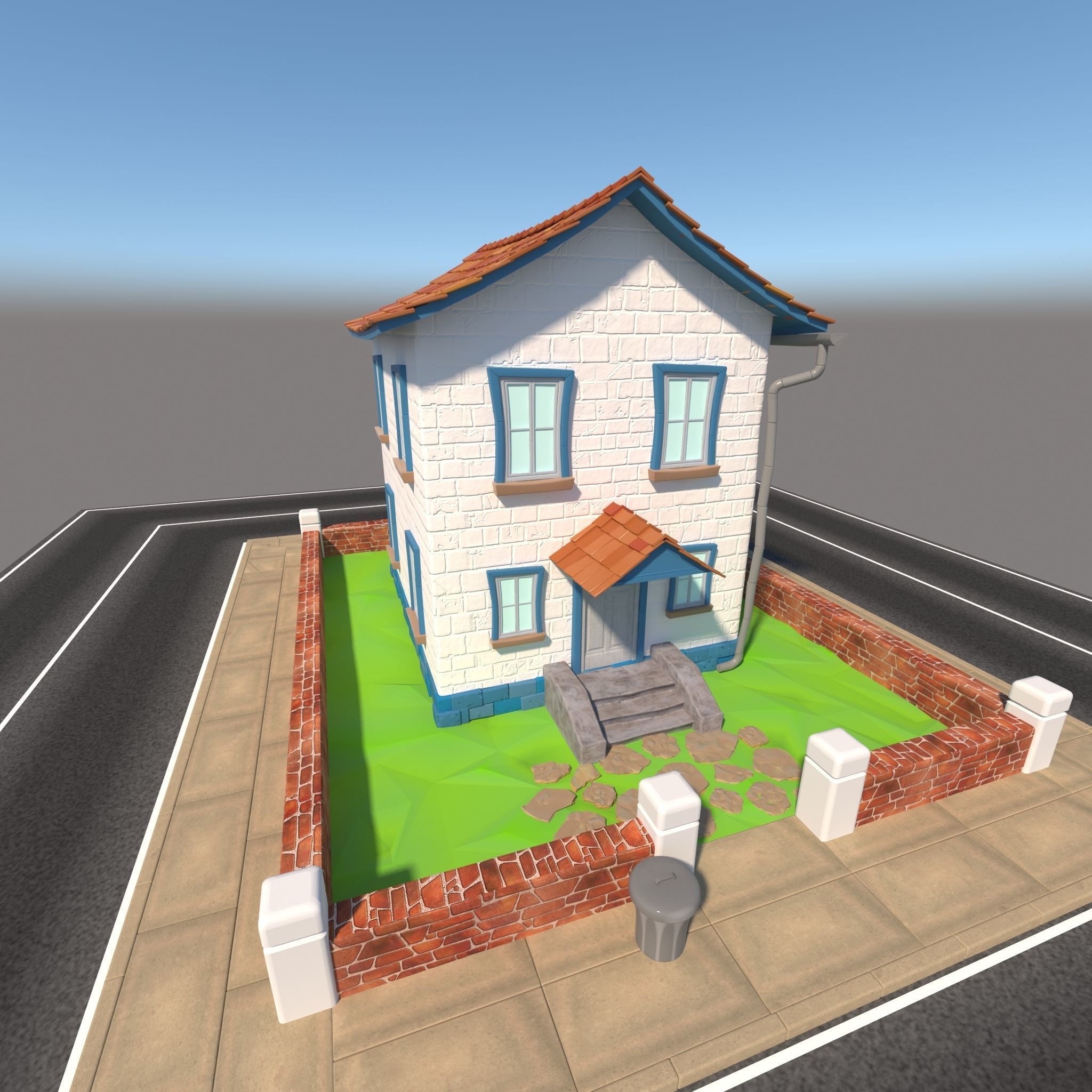 Cartoon House 3D model_7