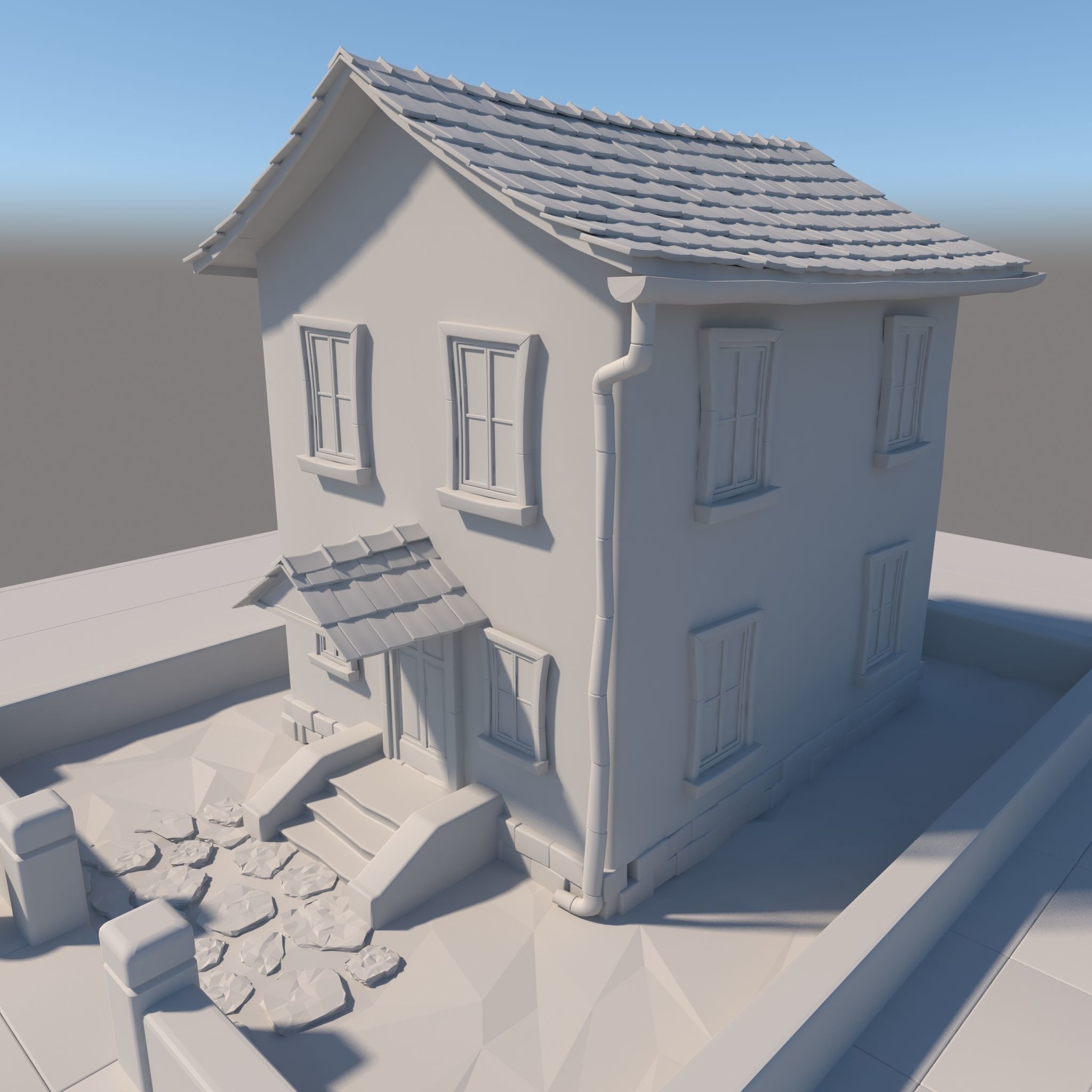 Cartoon House 3D model_12