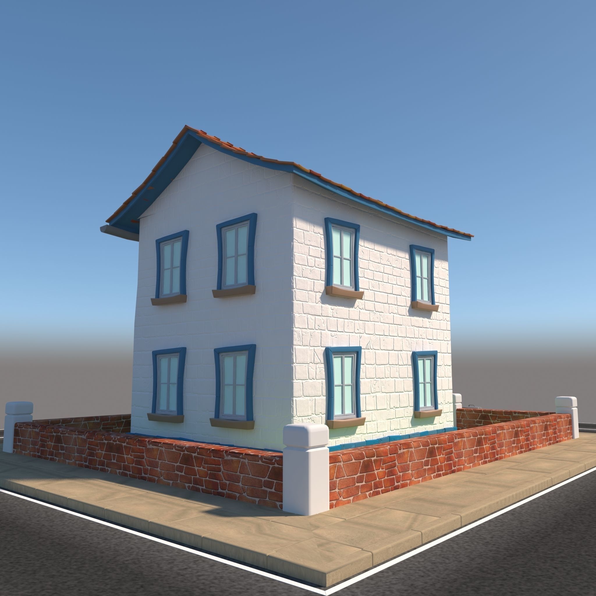 Cartoon House 3D model_9