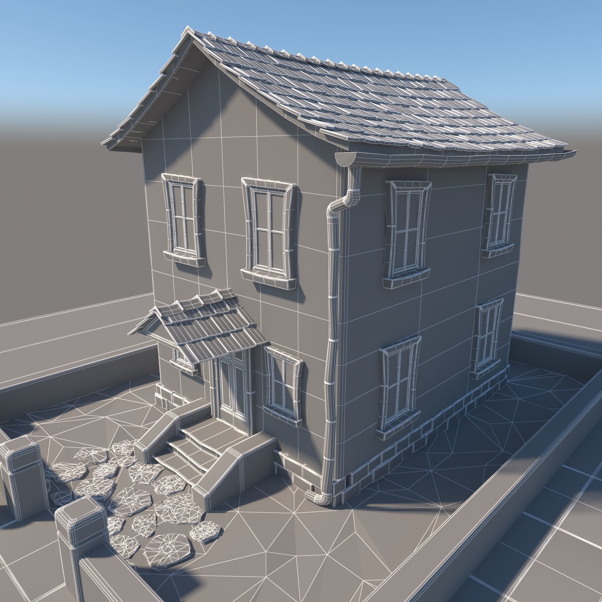 Cartoon House 3D model_13