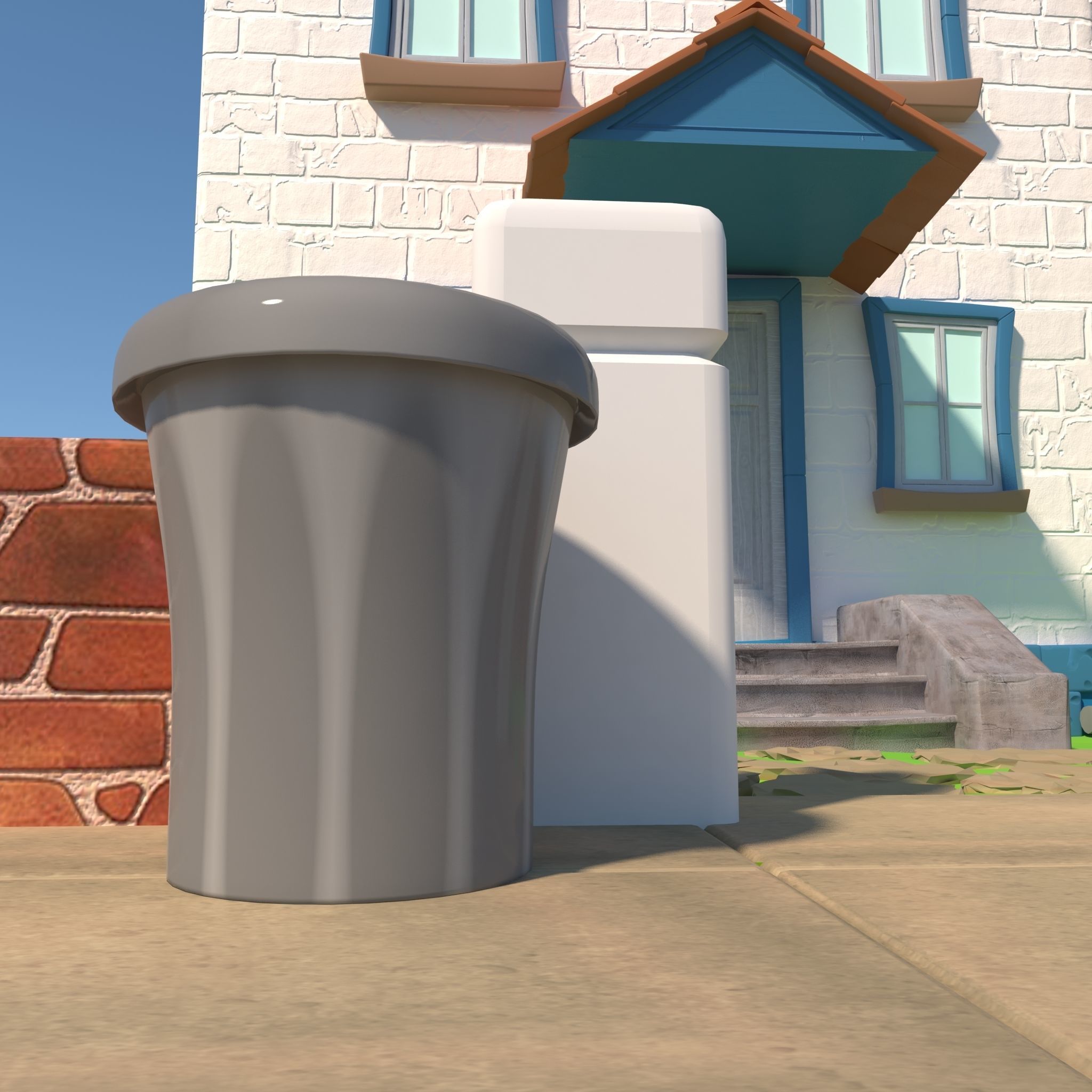 Cartoon House 3D model_8
