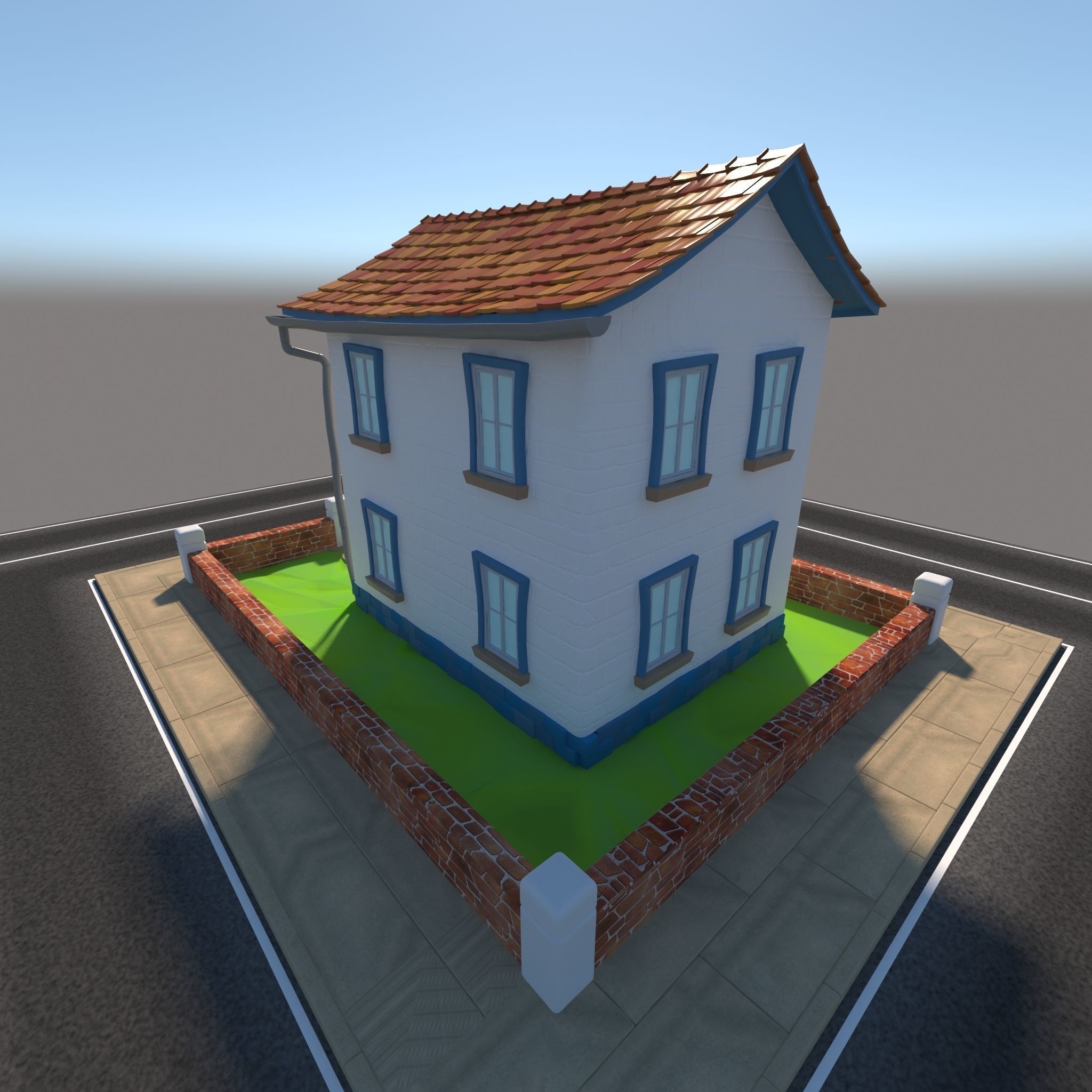 Cartoon House 3D model_5