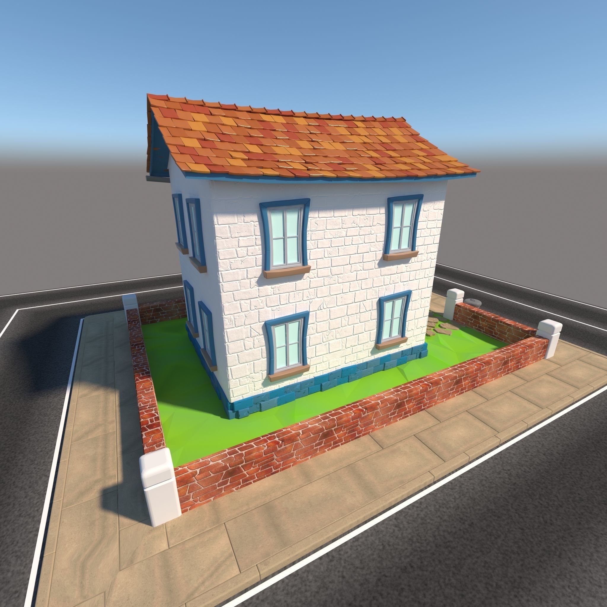 Cartoon House 3D model_6