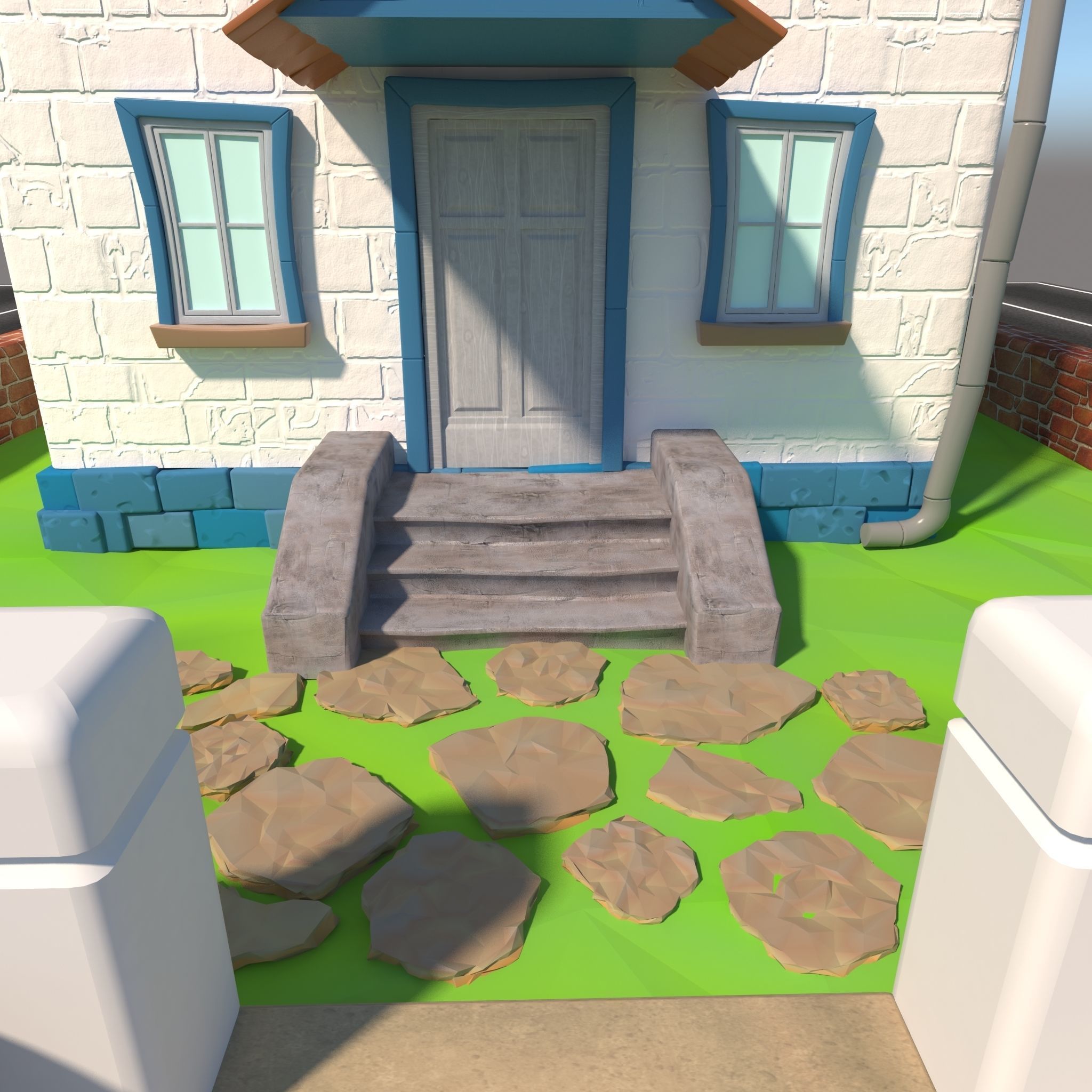 Cartoon House 3D model_10