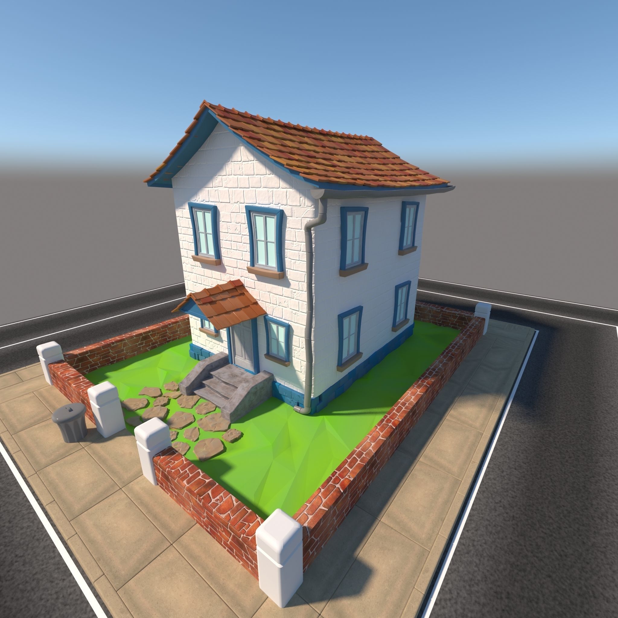 Cartoon House 3D model_11
