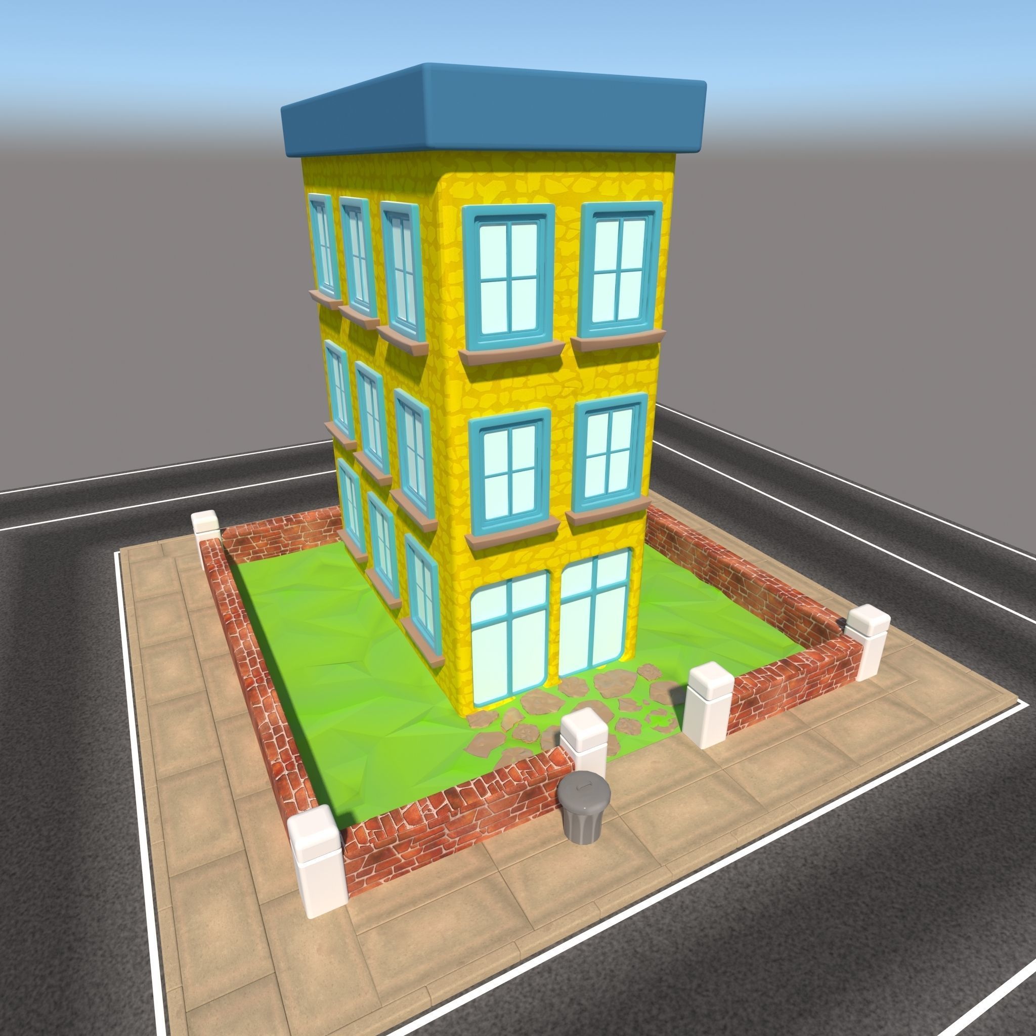 Cartoon House 3D model_8