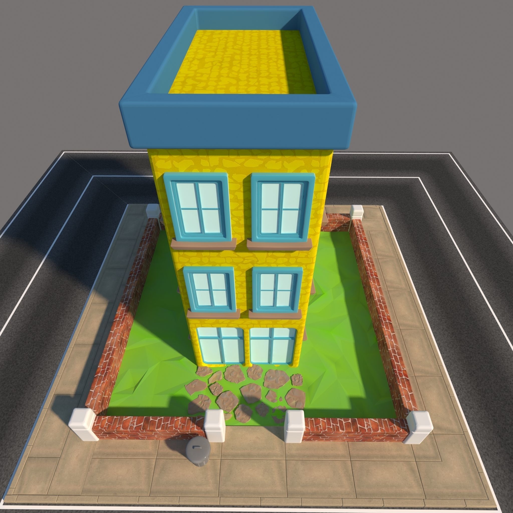 Cartoon House 3D model_9